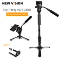 Yunteng VCT-288 מצלמה מונופוד + ראש מחבת נוזלי + מחזיק UniPod עבור Canon Nikon וכל DSLR עם משלוח חינם של 1/4 הר