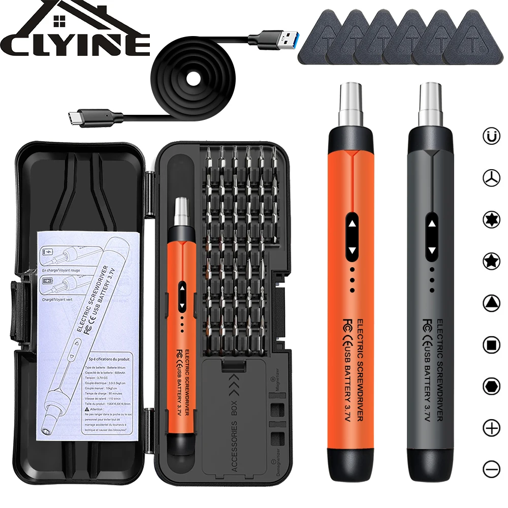46 in 1 Electric Screwdriver Set Precision Handle Portable Power Tool Kit Wireless Cordless Small Phone Watch Repair Tools-animated-img
