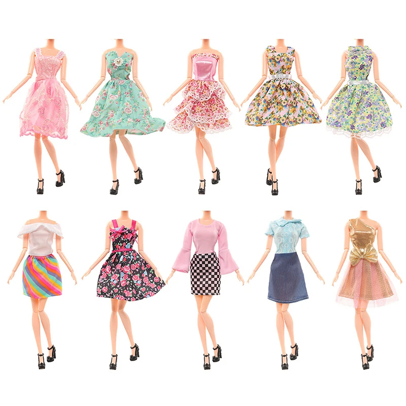 30CM Doll Clothes Changing Fashion Set Street Photo Dress Casual Pants Set Floral Skirt-animated-img