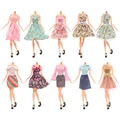 30CM Doll Clothes Changing Fashion Set Street Photo Dress Casual Pants Set Floral Skirt