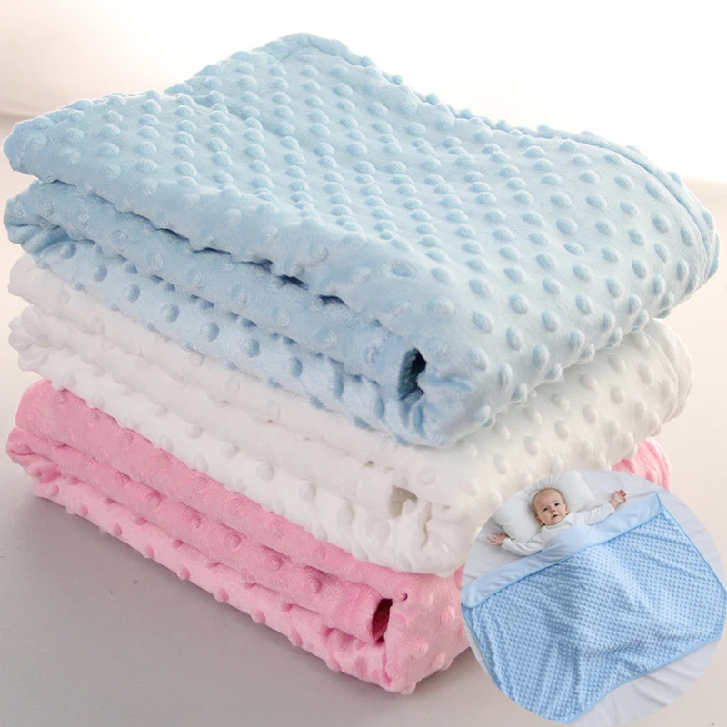 75*120CM Autumn Baby Blanket Warm Double Layer Swaddle Wrap Newborn Thermal Soft Fleece Bath Towel Baby Stroller Blanket-animated-img