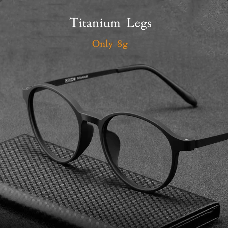 Ultralight Titanium Alloy TR90 Reading Glasses For Men And Women Retro Round Anti blue Light Presbyopia Glasses 0 +100 +150 +250-animated-img