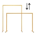 Wedding Arch Backdrop Stand 1.5m/4.9ft, Height Adjustbable Square Rectangular Metal Frame for Ceremony Birthday Flowers Gold