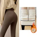 Winter Warm Pantyhose Women Lamb Cashmere Leggings High Waist Butt Lift Elastic Plush Up Tights Sexy Shark Wool Sock Pants preview-1