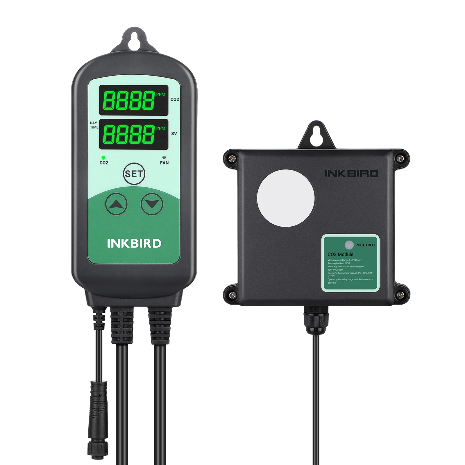 INKBIRD ICC-510 Digital CO2 Controller & Monitor Air Quality with 2 Outlets CO2 Generator For Greenhouse Grow Tent Indoor Use-animated-img