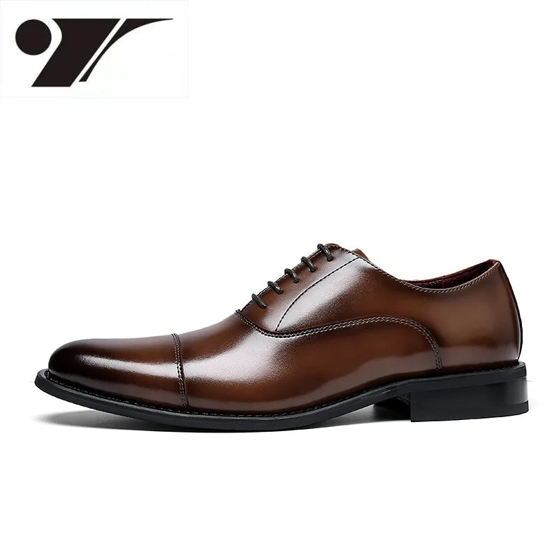 New Fashion Leather Shoes Black Genuine 