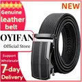 Oyifan חגורות עור לגברים אופנה אבזם אוטומטי עור פרה חגורות זכר יוקרתי מעצב שחור 3.5 ס"מ חגורת מחגר לגברים