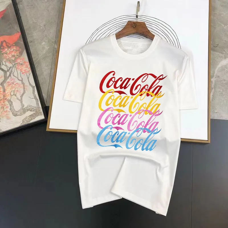 High quality New Summer Men's T-Shirt Tops Male Female Trend Graphics Cola Printed Tee Shirt Street Design Brand Free shipping