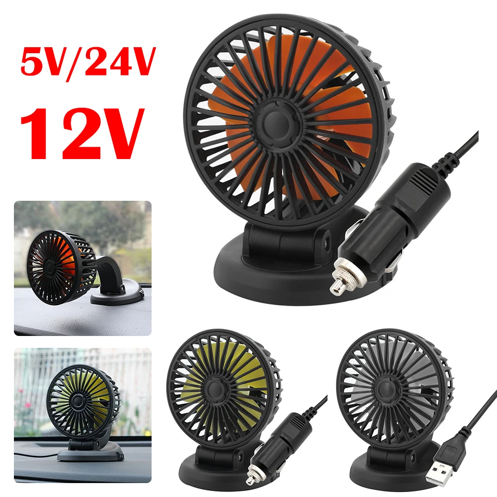 USB Car Fan 360 All-Round Adjustable Car Auto Cooler for Vehicle Home Office USB Freshener Air Conditioner Auto Ventilator-animated-img