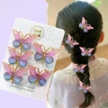 5PCS Sweet Stereoscopic Butterfly Gradient Cute Hairpins Kids Hair Clips Children Headwear Princess Barrette Girls Accessories