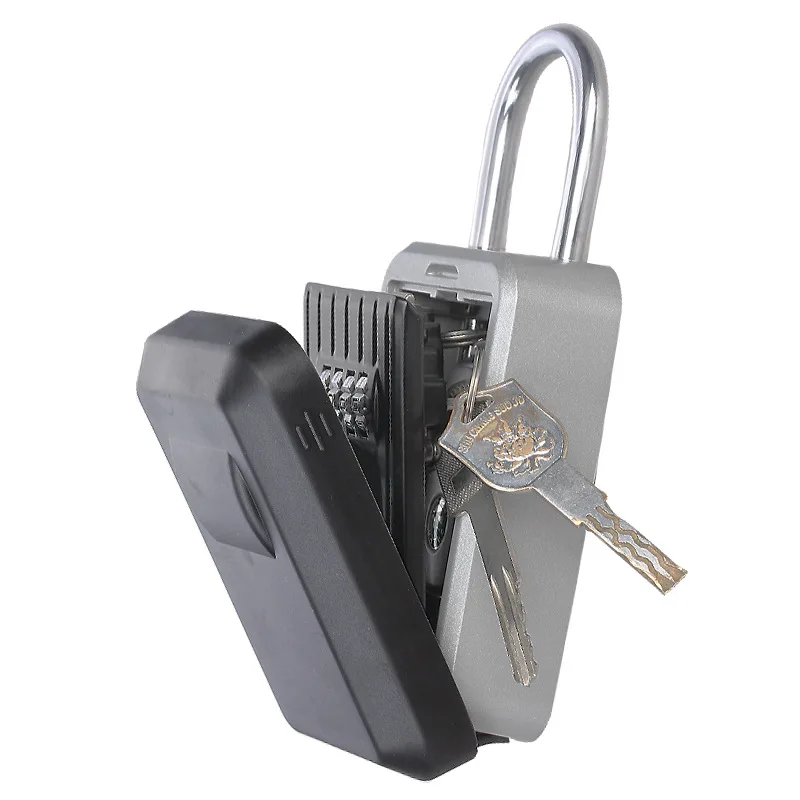 Key Lock Box, Key Storage Lock Box Aluminium Alloy Key Safe Box  Weatherproof 4 Digit Combination