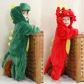 Flannel Boys Girls Animal Rompers 1 2 3 4 Years Cartoon Unicorn Dinosaur Panda Kids Hooded Newborn Baby Clothing bebes Jumpsuit preview-1