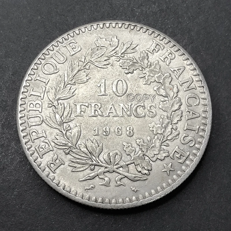 French 1968 Hercules 10 francs original collection coin old money replica commemorative medal home decor souvenir Christmas gift preview-3