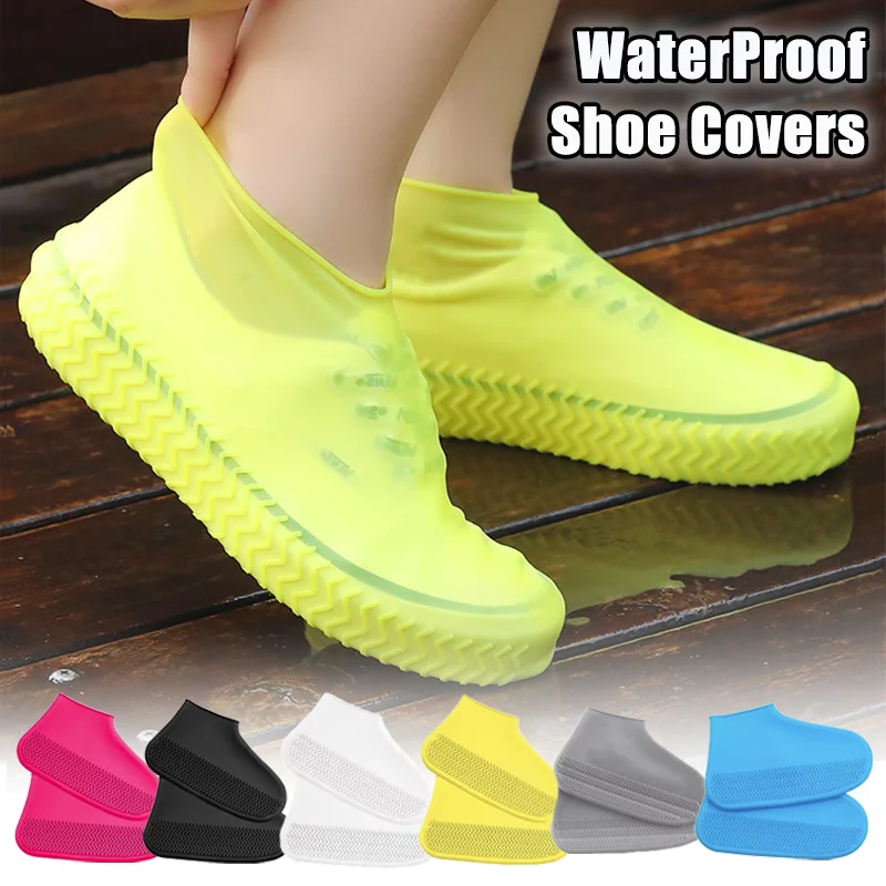 Waterproof Rain Shoe Covers Reusable Rubber Rain Boot Overshoes Non-Slip Outdoor Protectors Shoes Cover Unisex Shoes Accessories-animated-img