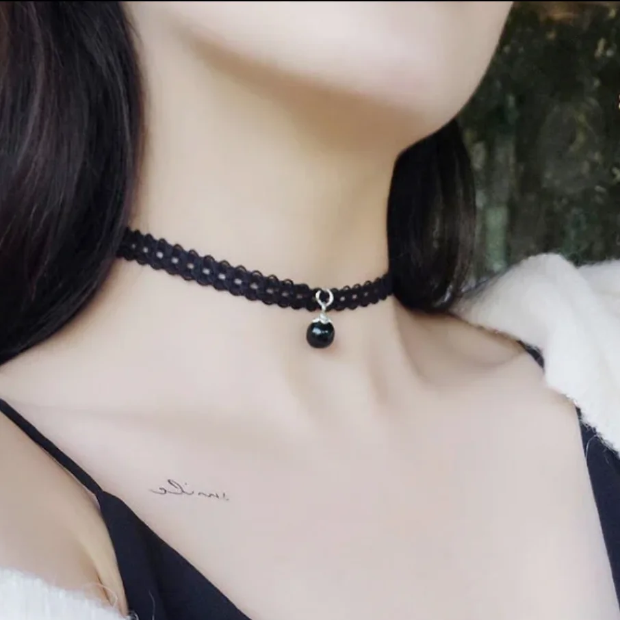 Black Leather Velvet Heart Choker Necklace Layer Lotus Chockers Vintage  Gothic Jewelry Goth Baroque Necklace for Women