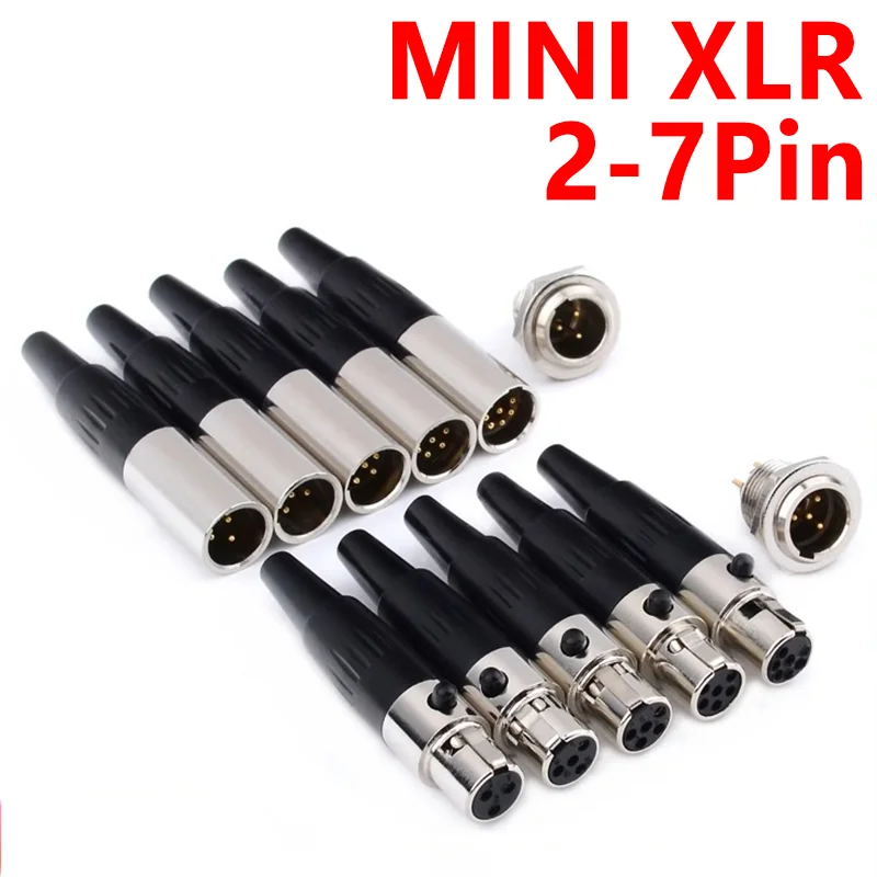 3/4/5/6pin Mini XLR Aviation Connector Female Plug Male Socket Zinc Alloy+copper pins for MIC Microphone Audio Video Connecting-animated-img