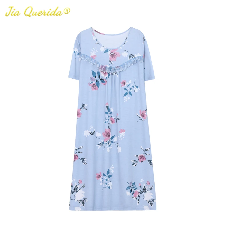 Gown Floral Sleep Shirt Long Shirt Elegant