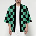 Cosplay  Kimetsu No Yaiba Tanjirou Nezuko Kimono Haori Yukata Coat Cloak Summer Casual Anime Streetwear Top preview-2