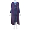 2024 Women Agatha Costume Fancy Halloween Witch Harkness Cosplay Purple Dress With Cloak Suit Ladies Carnival Party Outfits preview-4