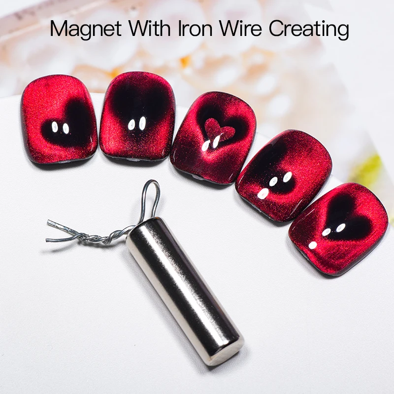 1PC Cat Eye Nail Magnetic Stick Magnet With Iron Wire Creating for Cat Eye UV Gel Polish Shape of a Heart Effect Tools Manicure-animated-img