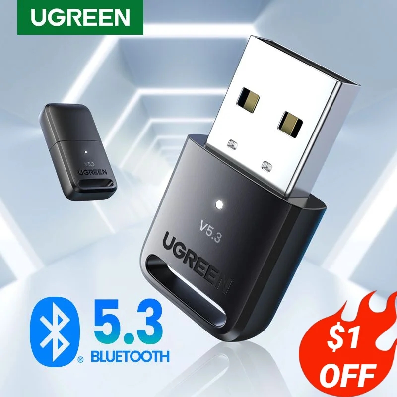 UGREEN USB Bluetooth 5.3 5.0  Dongle Adapter for PC Speaker Wireless Mouse Keyboard Music Audio Receiver Transmitter Bluetooth-animated-img