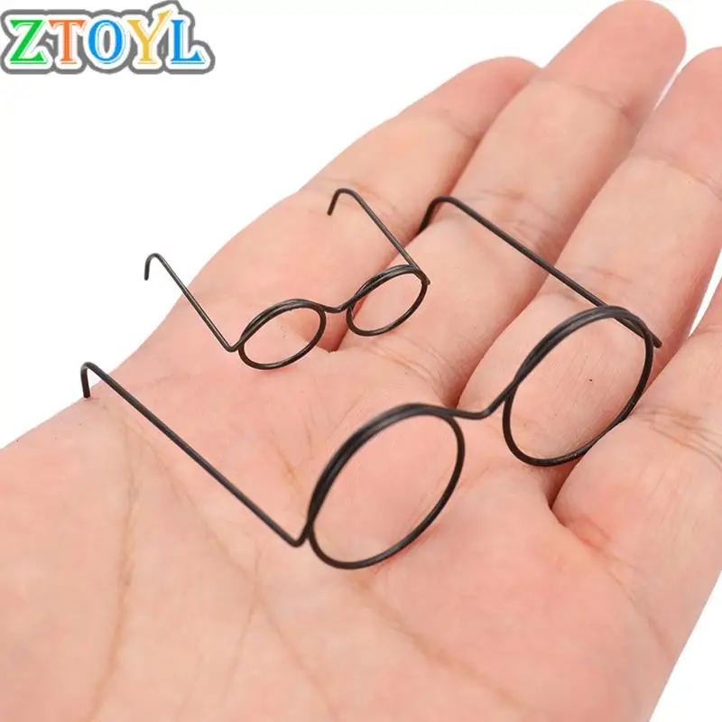 2pcs Great Collection Fashion Round Frame Lensless Retro Doll Glasses For Doll Hot Sale-animated-img