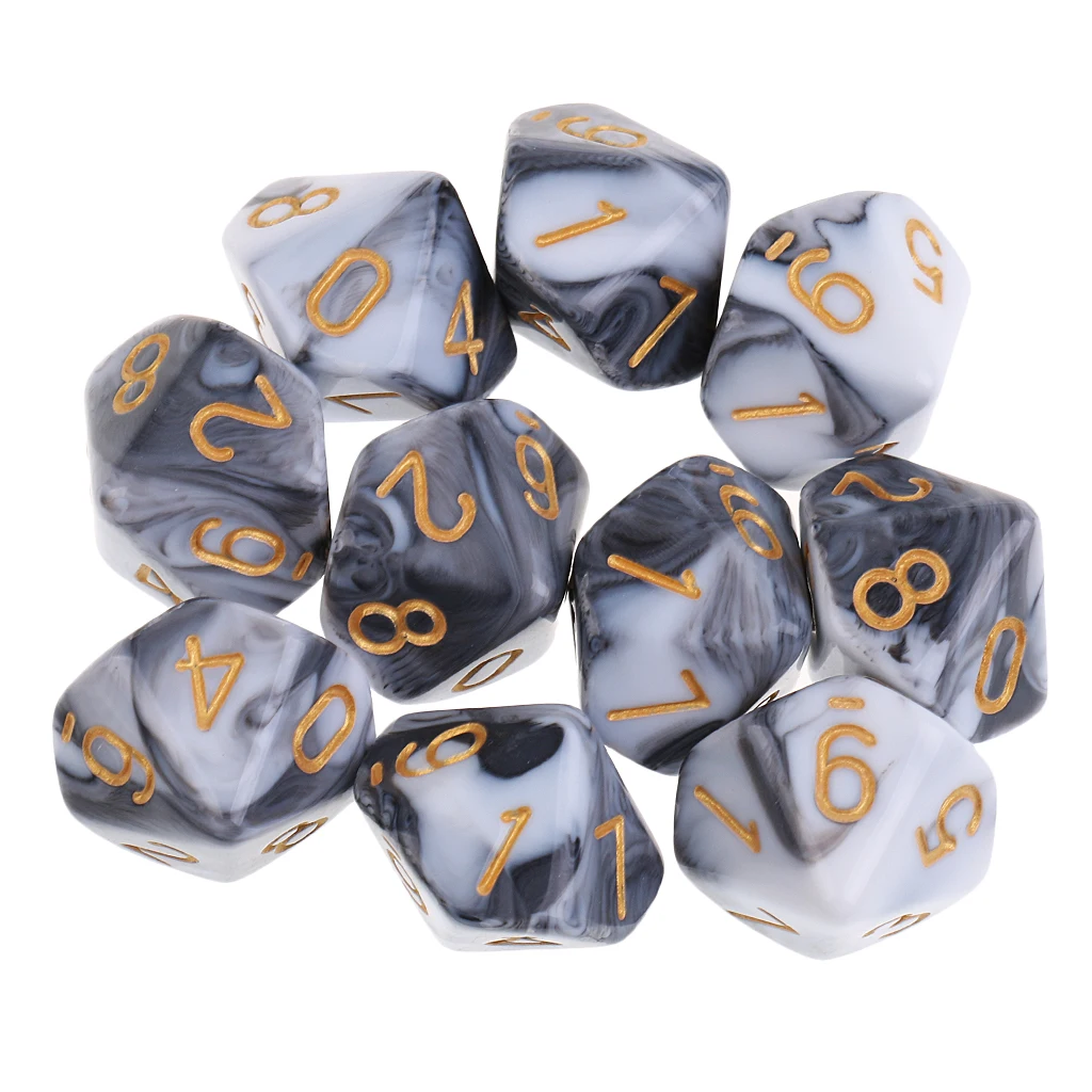 10pcs 10 Sided Dice D10 D8 Polyhedral Dice for  Games 16mm  RPG  Dice Family   Dice-animated-img