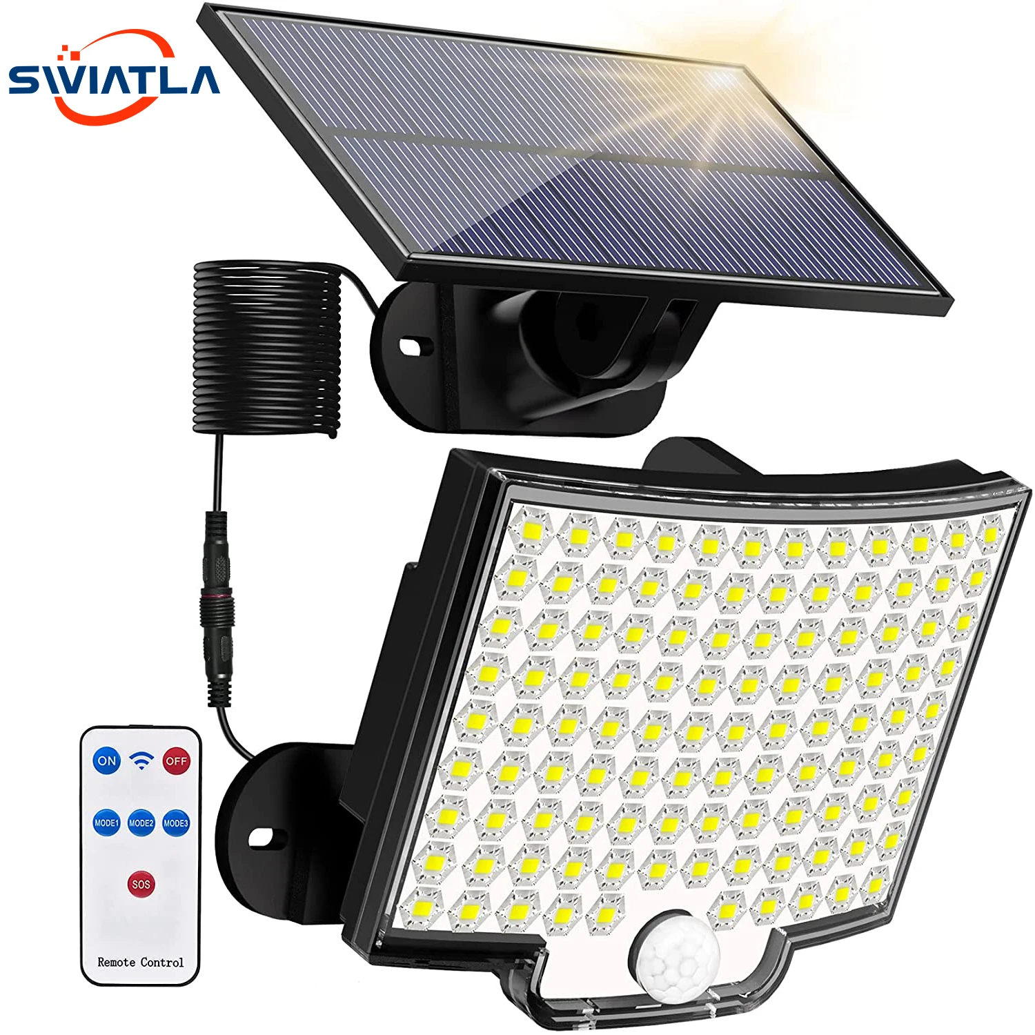 Upgrade 188 LED Solar Light Outdoor Super Bright Motion Sensor Solar LED Garden Wall Lamp IP65 Waterproof 4 Working Modes