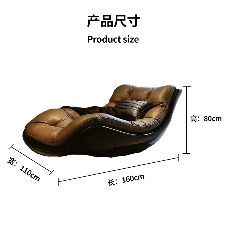 Sofa chair living room new single minimalist Italian leisure single leather recliner-animated-img