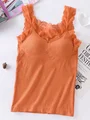 Lace Camisole With Chest Pad Tank Tops Women Sexy Solid Color Bottoming Vest Underwear preview-5