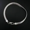 925 Sterling Silver Bracelet 5mm 20cm Flat Side Chain Lobster Clasp Bracelet For Woman Man Party Wedding Engagement Jewelry Gift preview-4