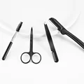 Black Eyebrow Trimming Scissors Stainless Steel Tweezers Eyebrow Scraping Eyebrow Comb Razor Eyebrow Clip Makeup Tools Sets preview-2