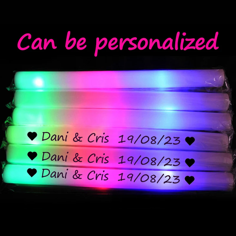 12/15/30/60Pcs Glow Sticks Bulk Colorful RGB LED Glow Foam Stick Cheer Tube Dark Light for Xmas Birthday Wedding Party Supplies-animated-img