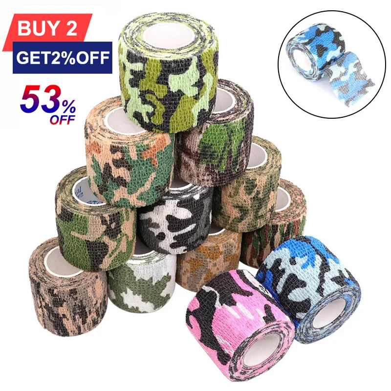 Elastic Bandage Camouflage Elastoplast Disguise Bicycle Self Adhesive Wrap Hunting Bick 4.8m Sports Protector Support-animated-img