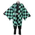 Anime Demon Slayer Cosplay Costume Tanjirou Kamado Kimetsu No Yaiba Man Kimono Uniform Disfraz Halloween Party Masquerade preview-2