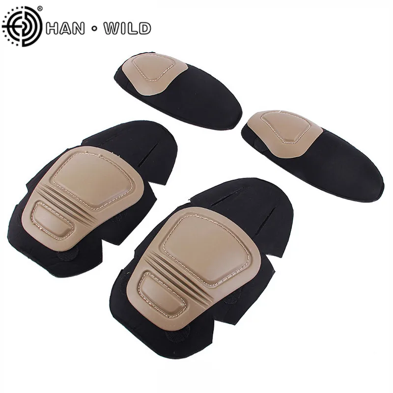 HAN WILD Frog Suit Knee Pads Elbow Support Paintball Airsoft Tactical Kneepad Interpolated Knee and Elboe Protector Set Combat-animated-img