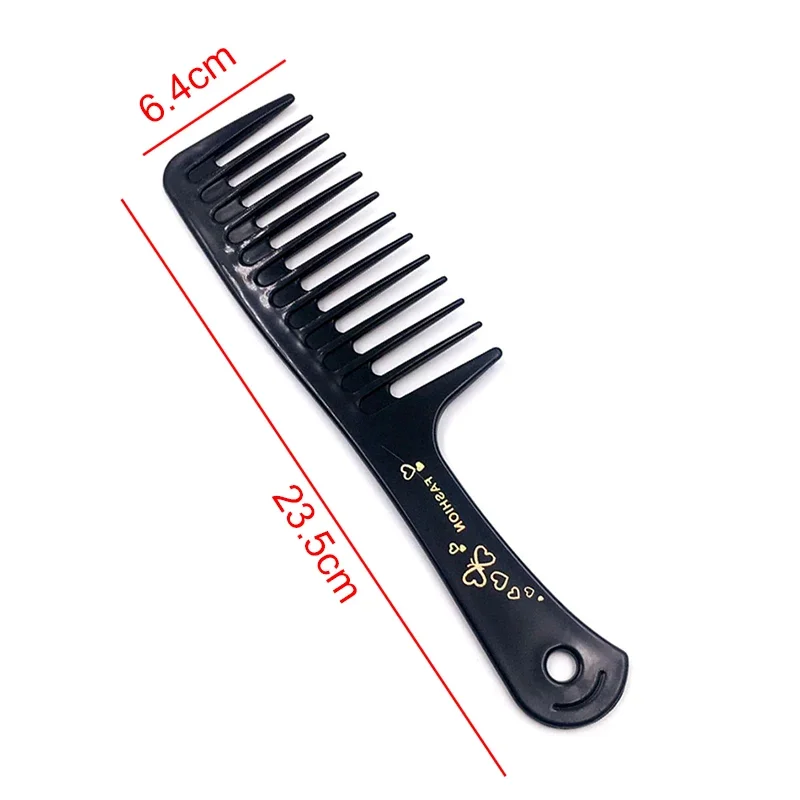 2 Types New Portable Black Wide Tooth Comb Black ABS Plastic Heat-resistant Large Wide Tooth Comb For Hair Styling Tool-animated-img