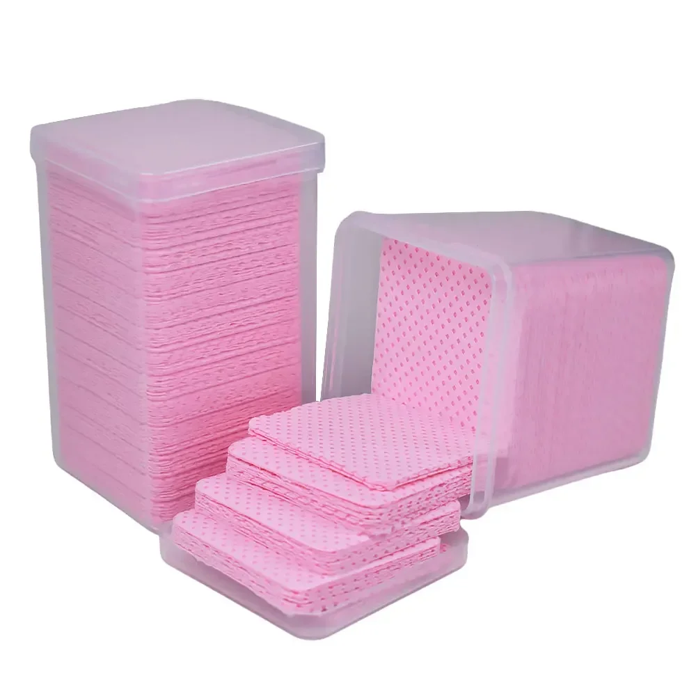 200PCS/Box Disposable Remover Cotton Pad Wipes Nail Polish Eyelashes Glue Cleaner Lint-Free Paper Pad Cleaning Manicure Supplies-animated-img