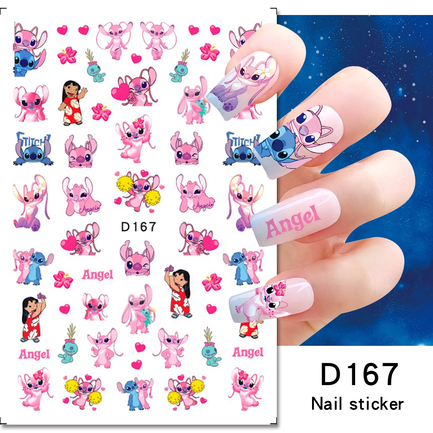 1PCS 3D Cute Cartoon Mickey Minnie Nail Sticker Nail Art Decoration New  Disney Anime Adhesive Sticker Nail Art Supplies Manicure