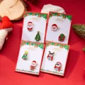 2pcs/set Merry Christmas Brooches Santa Claus Penguin Christmas Tree Enamel Badge Brooch Party New Year Corsage Jewelry Gifts preview-2