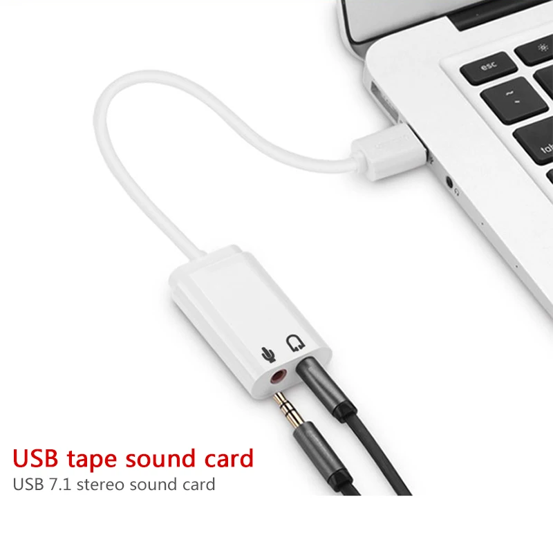 3D External USB Audio Sound Card Adapter 7.1 Virtual Channel With Cable Microphone 3.5mm Interface Sound Cards