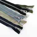 5#  35/45/55/65/75/85cm open-end auto lock platinum plating metal zipper use for clothes shoes pocket garment preview-3