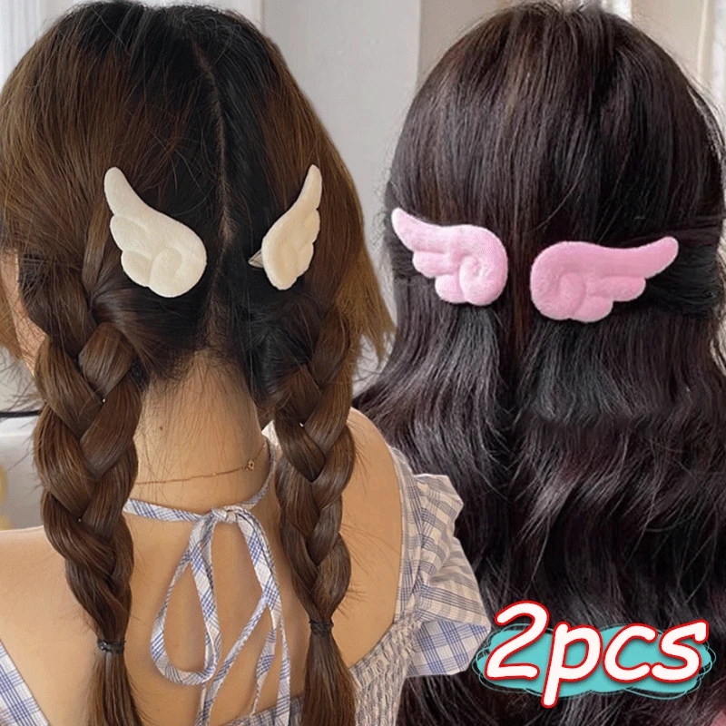Angel Wings Hairpins Cartoon Lovely Plush Non Slip Bobby Pin Little Wings Hair Clips Headdress for Girls Childr Hair Accessories-animated-img