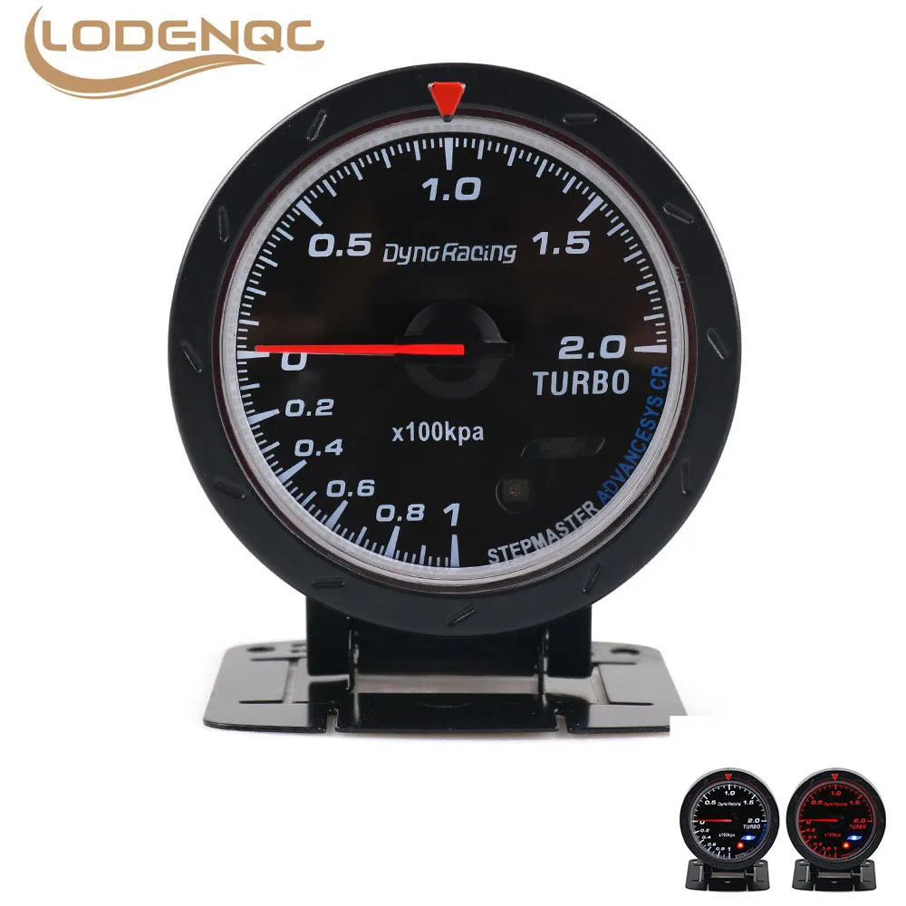 Car Meter With Sensor 60MM Car Turbo Boost Gauge Red & White Lighting BAR Type Black Face Car Gauge-animated-img