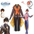 Game Genshin Impact Zhongli Cosplay Costume Zhongli Concert Cosplay Uniform Wig Anime Halloween Costumes for Men Women