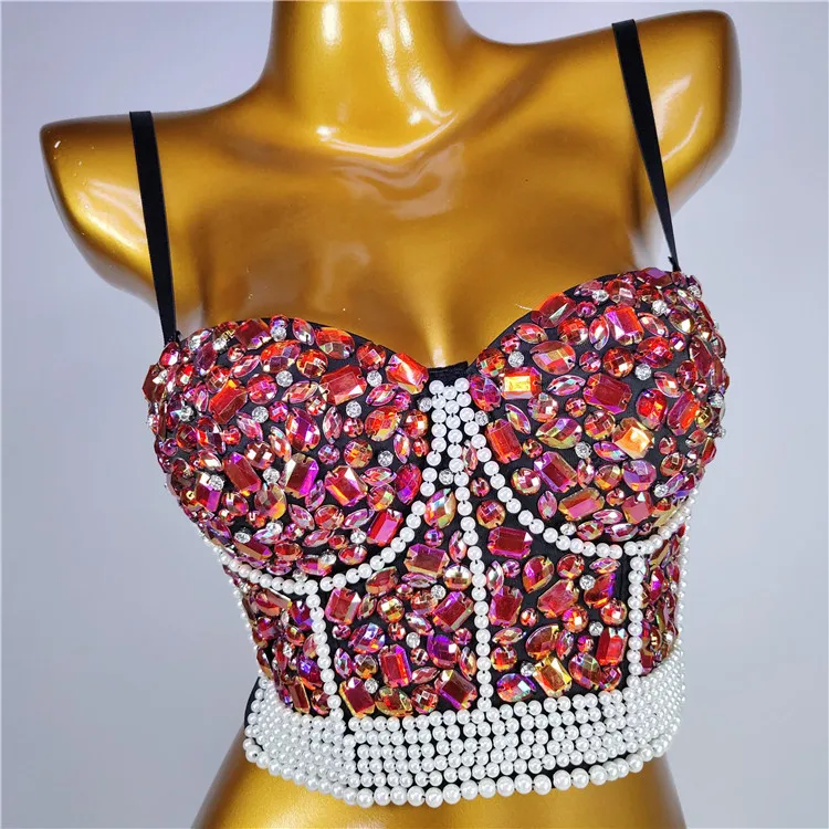 Rhinestone Streetwear Push Up Bustier Top Women Underbust Corset Mujer  Fashion Lingerie Crop Tops Woman Clothes