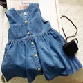 אופנה שמלת ג'ינס עבור בנות תינוק ילדים בגדים כחולים פעוטות ילדים ללא שרוולים בגדי בנות 2 4 6 8 שנים