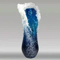 Ocean Wave Small Vase Resin Crafts Ocean Wave Vase Decoration Ocean Series Blue Home Decoration 2024