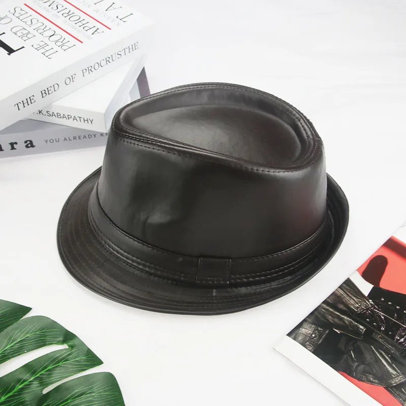 Hats for Men Panama Leather Solid 