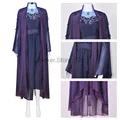 2024 Women Agatha Costume Fancy Halloween Witch Harkness Cosplay Purple Dress With Cloak Suit Ladies Carnival Party Outfits preview-1